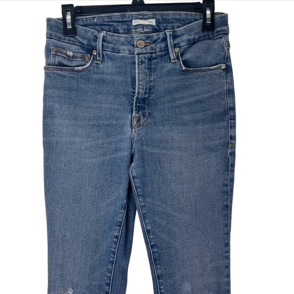 Good American Women's Good Legs Straight Jeans Medium Wash - Picture 4 of 11